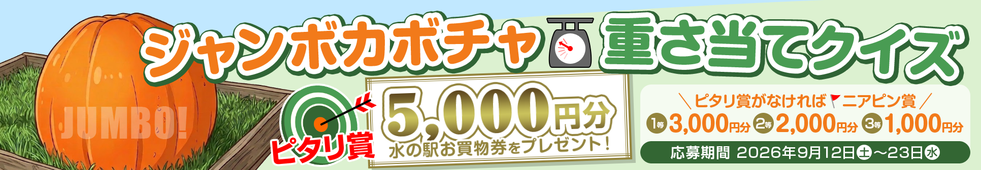 ジャンボカボチャ重さ当てクイズ